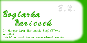 boglarka maricsek business card